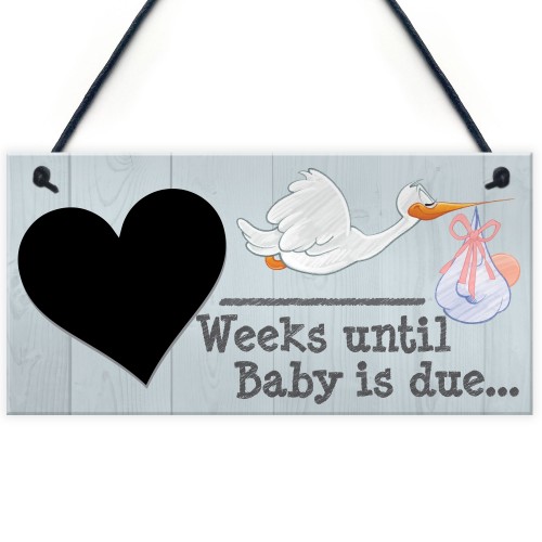 Weeks Until Baby Is Due Chalboard Hanging Plaque