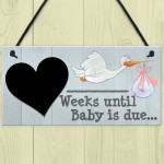 Weeks Until Baby Is Due Chalboard Hanging Plaque