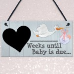 Weeks Until Baby Is Due Chalboard Hanging Plaque