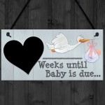 Weeks Until Baby Is Due Chalboard Hanging Plaque