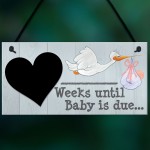 Weeks Until Baby Is Due Chalboard Hanging Plaque