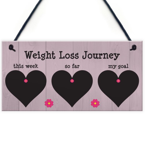 Weight Loss Tracker Chalkboard Hanging Plaque Sign