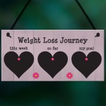 Weight Loss Tracker Chalkboard Hanging Plaque Sign