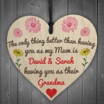 Better Than Mum Personalised Hanging Heart Mothers Day Gift Sign