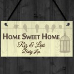 Personalised Home Sweet Home Hanging Plaque Sign Gift Bird Cage