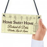 Personalised Home Sweet Home Hanging Plaque Sign Gift Bird Cage