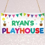 Personalised Child's Name Playhouse Hanging Plaque Sign Gift 