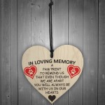 Pet In Memory Paw Print Hanging Wooden Hanging Heart Plaque