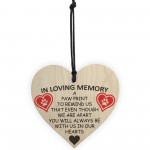 Pet In Memory Paw Print Hanging Wooden Hanging Heart Plaque