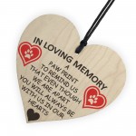 Pet In Memory Paw Print Hanging Wooden Hanging Heart Plaque