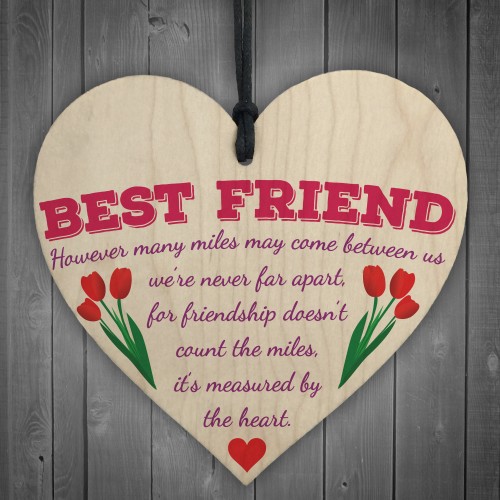 Best Friend Freindship Measured By Heart Hanging Heart Sign Gift