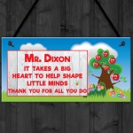 Personalised Great Teacher Big Heart Hanging Heart Thank You