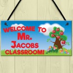 Welcome To Classroom Hanging Personalised Teachers Plaque