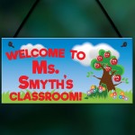 Welcome To Classroom Hanging Personalised Teachers Plaque