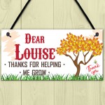 Thank You For Helping Me Grown Personalised Teachers Plaque