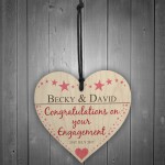 Personalised Congratulations Engagement Hanging Heart Sign Gift