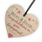 Personalised Congratulations Engagement Hanging Heart Sign Gift