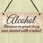 Alcohol Salad Great Story Wedding Prop Hanging Plaque Sign