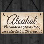Alcohol Salad Great Story Wedding Prop Hanging Plaque Sign