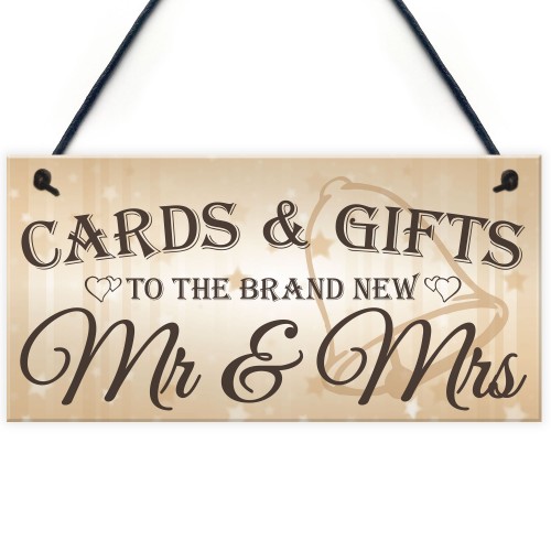 Cards & Gifts New Mr & Mrs Wedding Post Box Table Plaque