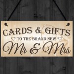 Cards & Gifts New Mr & Mrs Wedding Post Box Table Plaque