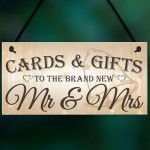 Cards & Gifts New Mr & Mrs Wedding Post Box Table Plaque
