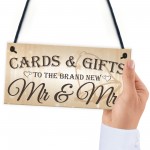 Cards & Gifts New Mr & Mrs Wedding Post Box Table Plaque