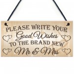 Good Wishes New Mr & Mrs Wedding Table Decoration Plaque
