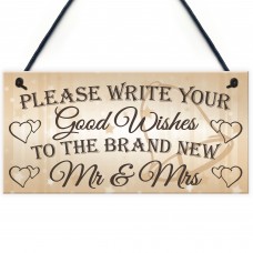 Good Wishes New Mr & Mrs Wedding Table Decoration Plaque