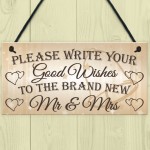 Good Wishes New Mr & Mrs Wedding Table Decoration Plaque