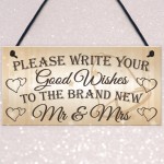 Good Wishes New Mr & Mrs Wedding Table Decoration Plaque