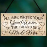 Good Wishes New Mr & Mrs Wedding Table Decoration Plaque
