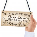 Good Wishes New Mr & Mrs Wedding Table Decoration Plaque