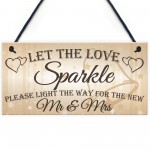 Let The Love Sparkle Cute Hanging Wedding Day Decoration Plaque