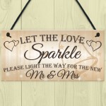 Let The Love Sparkle Cute Hanging Wedding Day Decoration Plaque