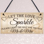 Let The Love Sparkle Cute Hanging Wedding Day Decoration Plaque