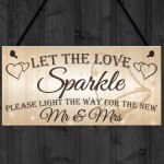 Let The Love Sparkle Cute Hanging Wedding Day Decoration Plaque