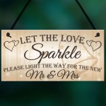 Let The Love Sparkle Cute Hanging Wedding Day Decoration Plaque
