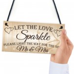 Let The Love Sparkle Cute Hanging Wedding Day Decoration Plaque