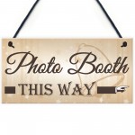 Photo Booth This Way Hanging Wedding Direction Decor Plaque