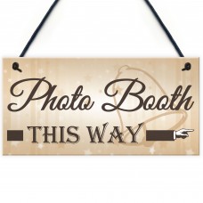 Photo Booth This Way Hanging Wedding Direction Decor Plaque