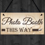 Photo Booth This Way Hanging Wedding Direction Decor Plaque