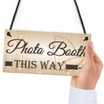 Photo Booth This Way Hanging Wedding Direction Decor Plaque