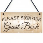 Please Sign Guest Book Wedding Day Hanging Decoration Plaque