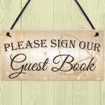 Please Sign Guest Book Wedding Day Hanging Decoration Plaque