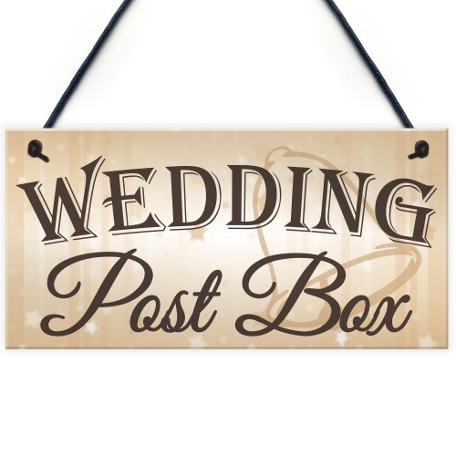 Wedding Post Box Hanging Decorative Plaque Well Wishes Table Sig