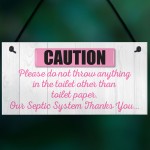 Only Toilet  Paper Hanging Wall Plaque Bathroom Thanks Sign