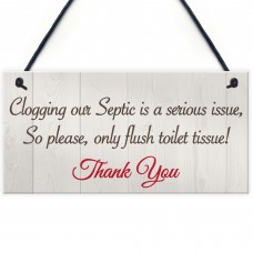 Only Flush Tissue Hanging Bathroom Plaque Toilet Thank You Sign