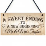 Personalised Mr & Mrs Wedding Hanging Plaque