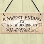 Personalised Mr & Mrs Wedding Hanging Plaque